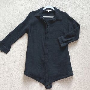 Cotton Button-down Romper